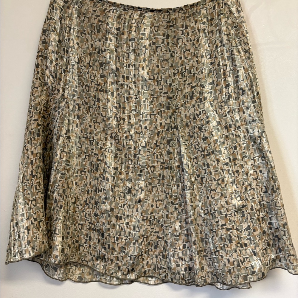 Talbots Gold and Silver Pleated Cocktail Skirt